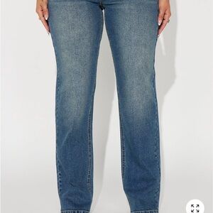 Fashion Nova Blue Straight Leg Jeans